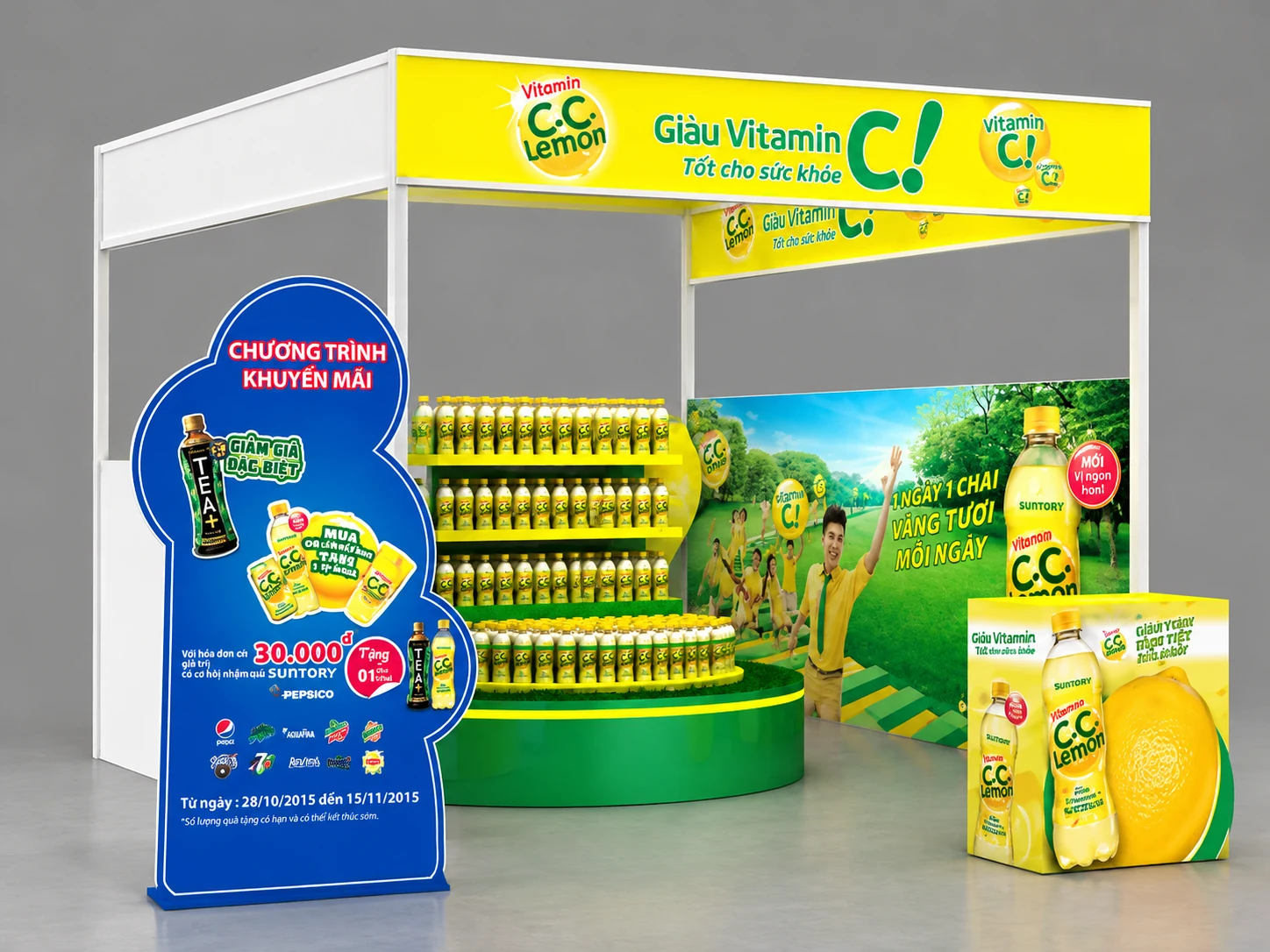 C.C. Lemon — Phối cảnh góc booth C.C. Lemon