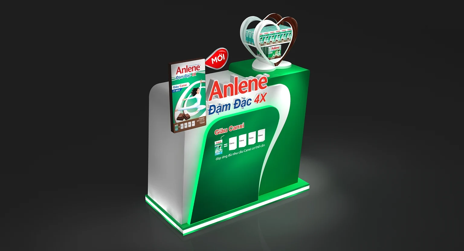 Anlene — Phối cảnh quầy trưng bày 1×1m
