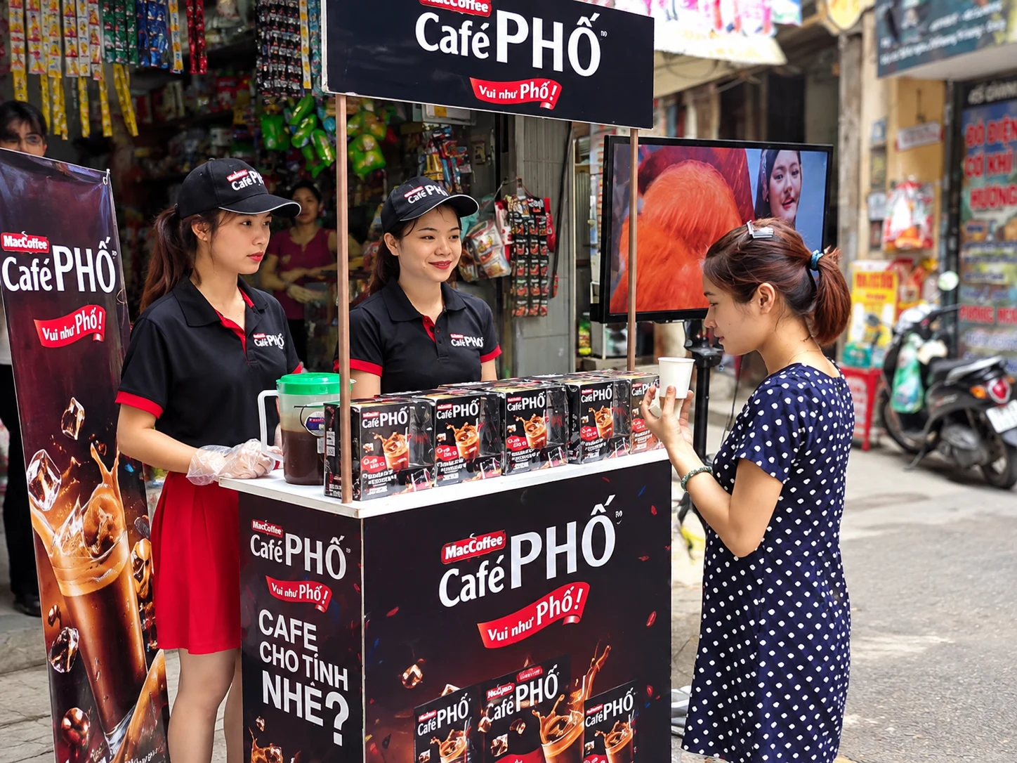 Café PHỐ — Khách hàng trải nghiệm Café PHỐ tại quầy sampling