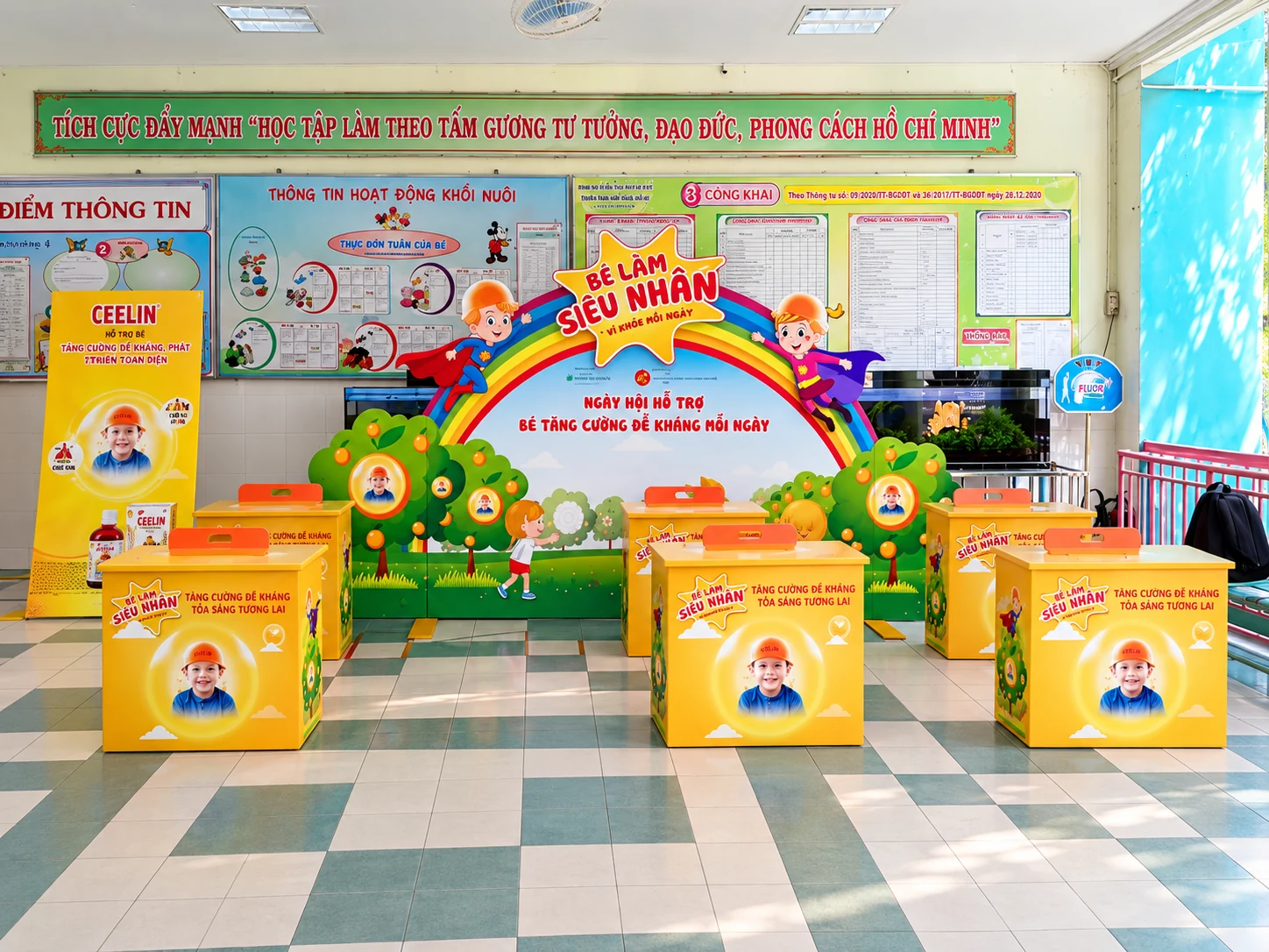 Ceelin — Backdrop và quầy nhận diện của ngày hội