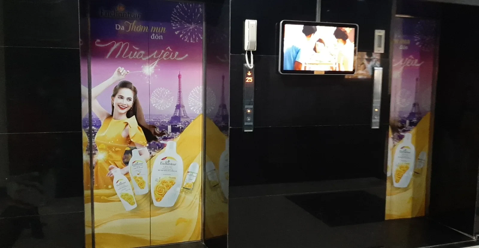 Enchanteur — Quảng cáo thang máy chung cư